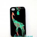 Giraffe iPhone 4 iPhone 4S Case Comes in Black Plastic Case 